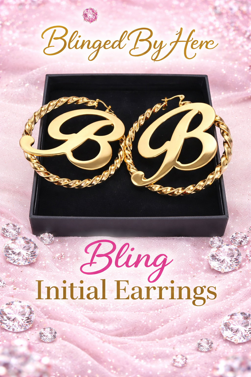 Initial Hoop Earrings